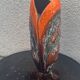 Flamed glazed ceramic slip vase molded pearly vintage vallauris