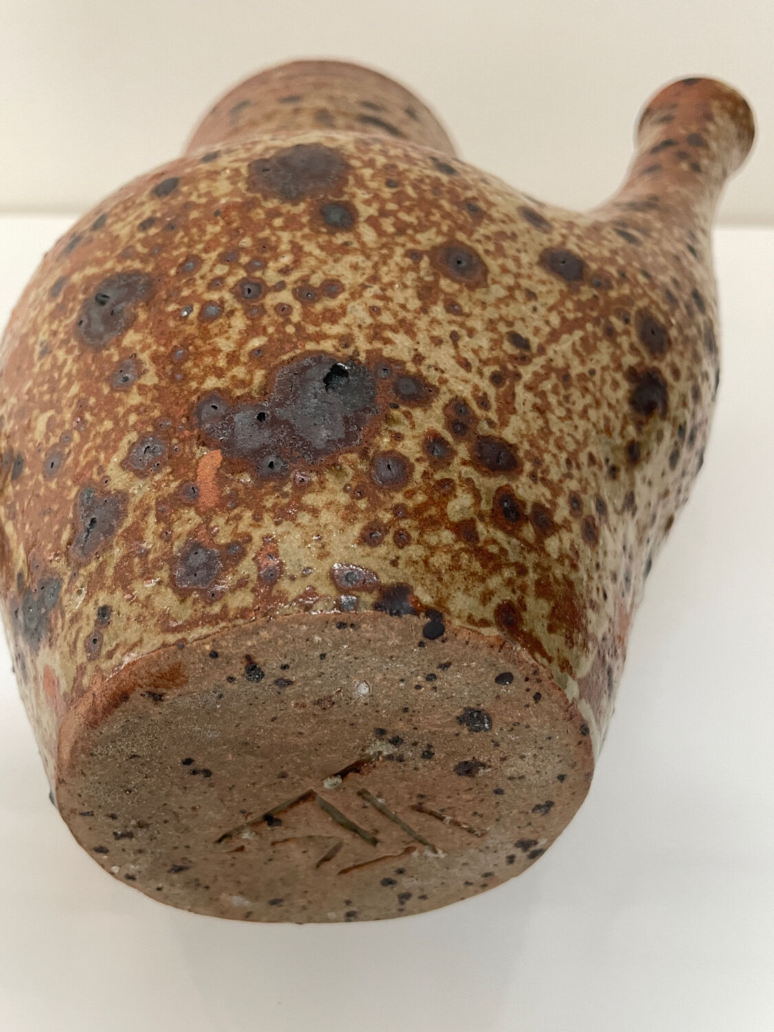 Large pyrite stoneware coffee pot, workshop work, 1970.