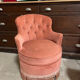 Pair of small powder pink toad armchairs
