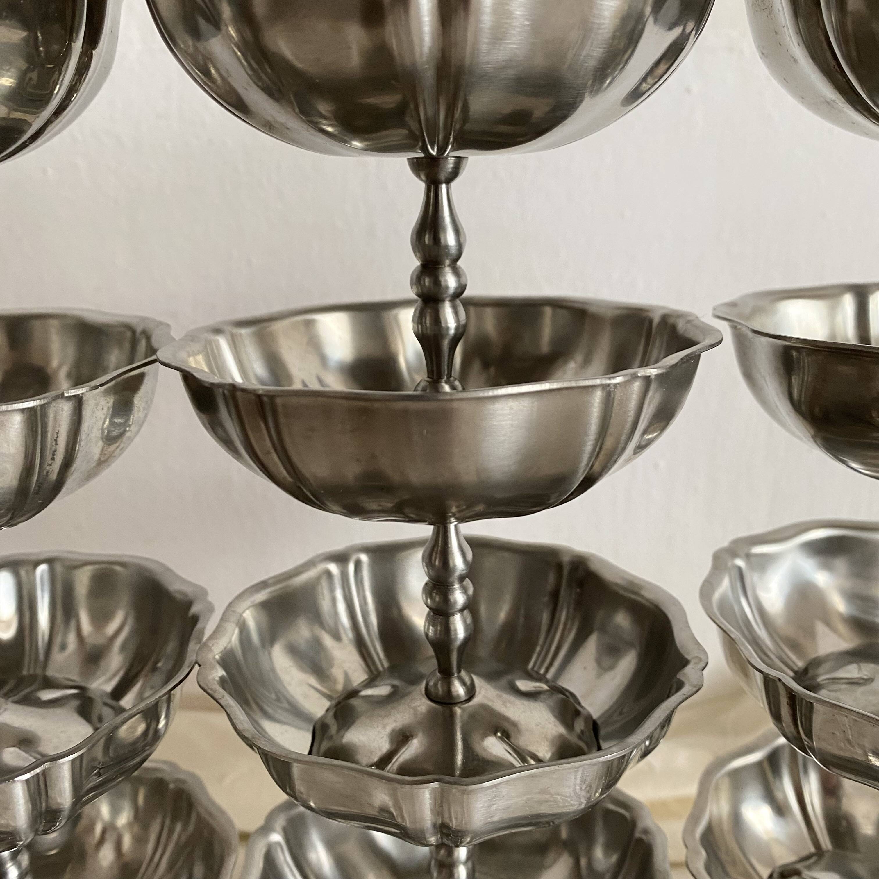 Jean Couzon matte stainless steel footed cups in box