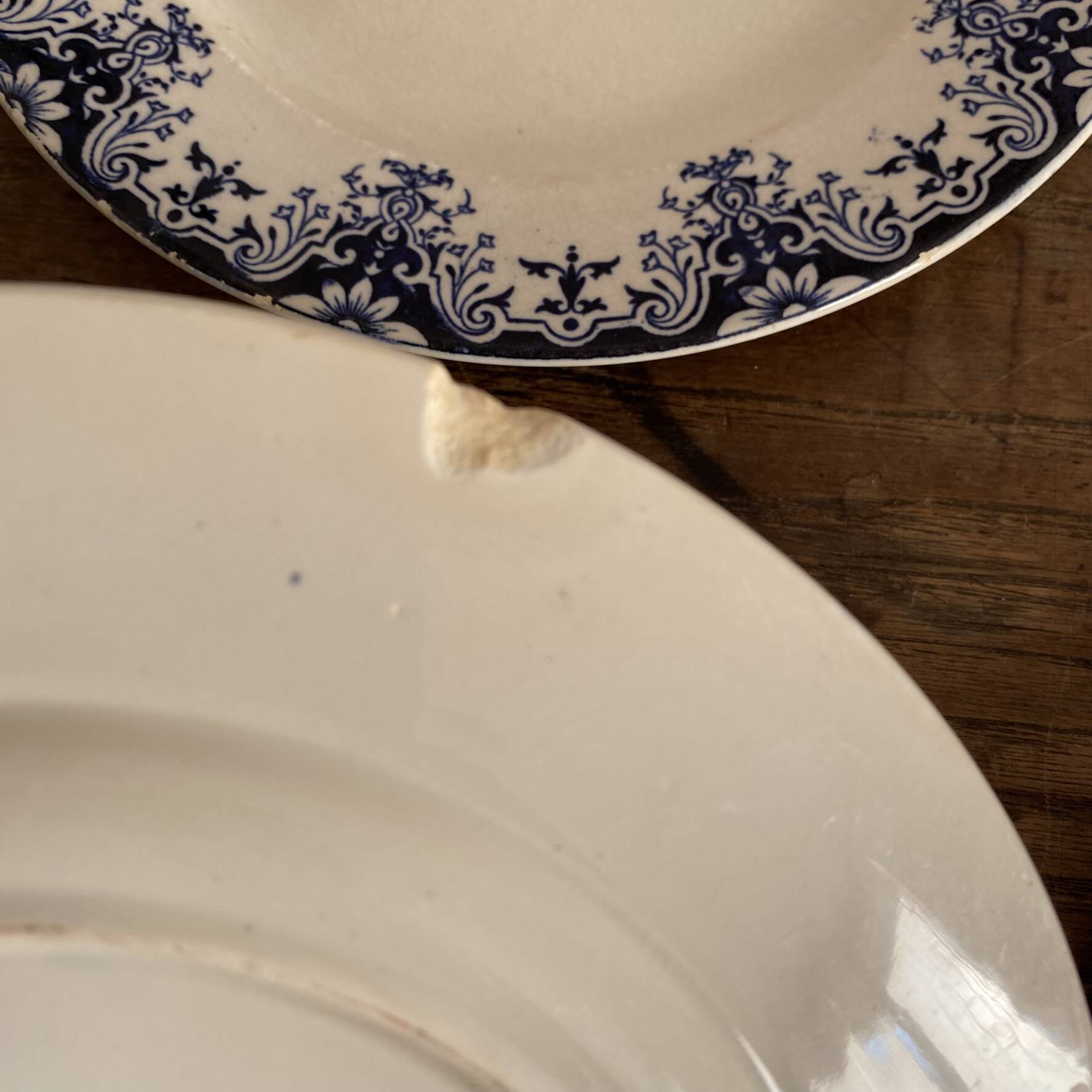 Flat ironstone plates "Rouen" Jules Vieillard Bordeaux