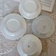 4 vintage porcelain and earthenware dessert plates, mismatched, blue and white, Isabella set