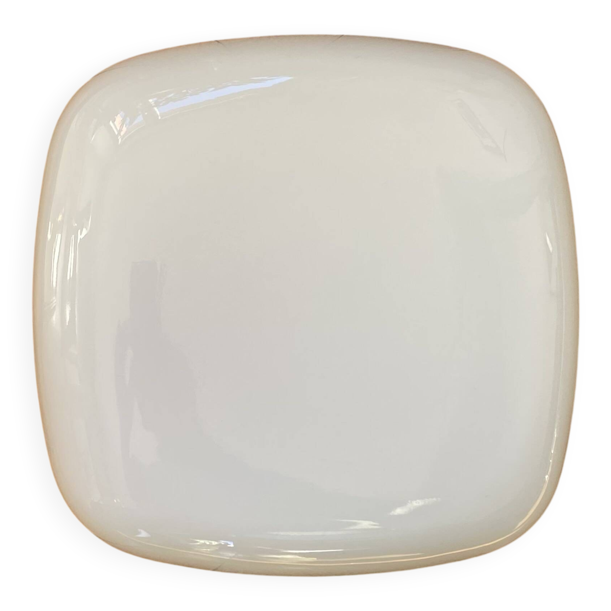 Applique murale plafonnier opaline blanche carrée 1960 1970