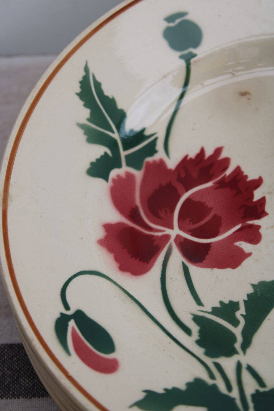 Set of 6 ceramic dessert plates