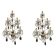 Florentine Tole Crystal Sconces Set of 2 1950’s