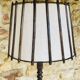 Vintage Floor Lamp Turned Wood, Bamboo Rattan Circa 1950s