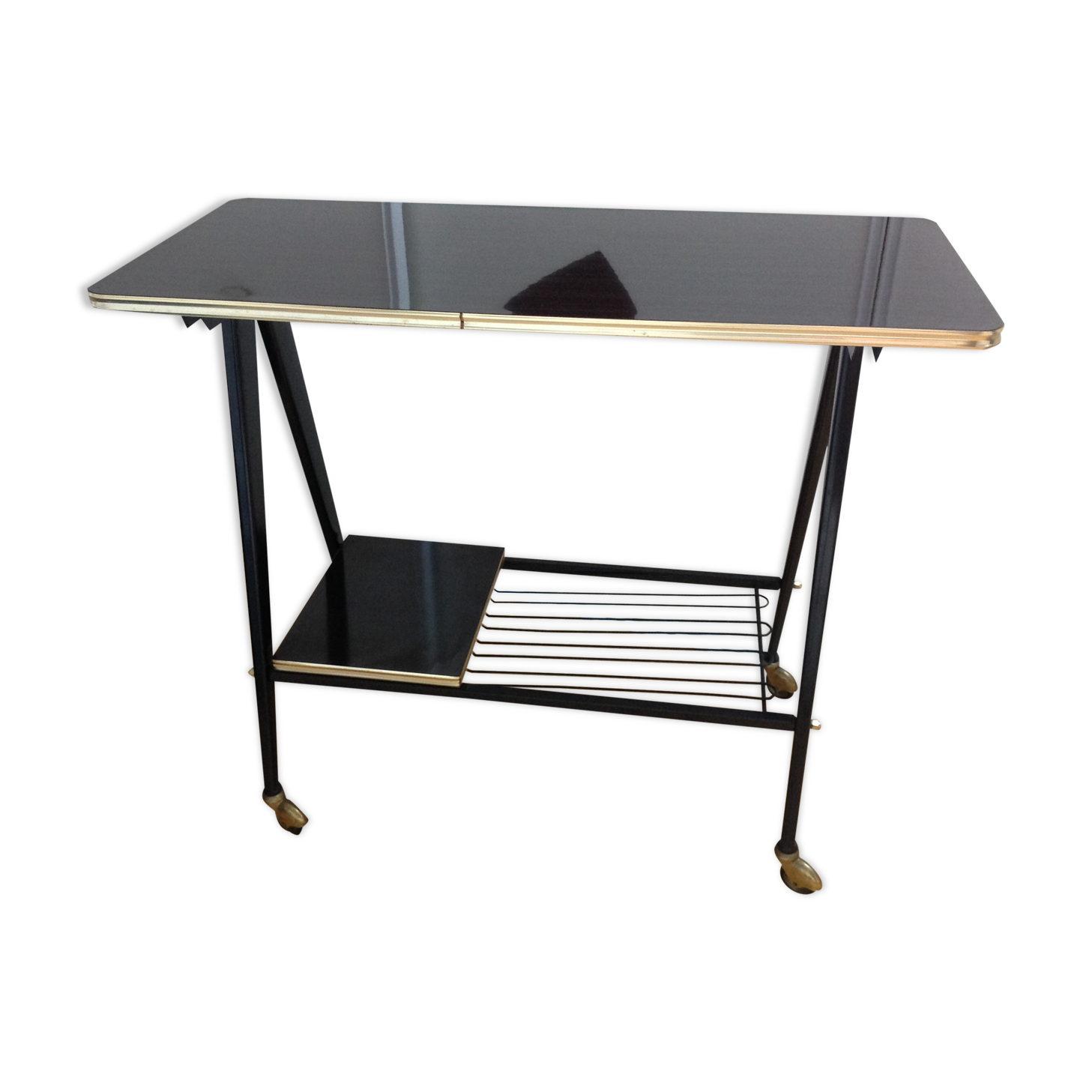 Formica TV table and compass feet, vintage years 60/7
