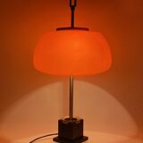 Oscar Torlasco, orange glass table / desk lamp, Prod. Lumi, 1960 ca.