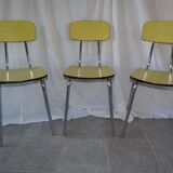 Set of 3 chairs in yellow formica