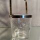 Cut crystal ice bucket with plant decoration and stainless steel frame