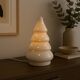 Lampe sapin en céramique blanche brillante – Ø15 cm – Ampoule fournie