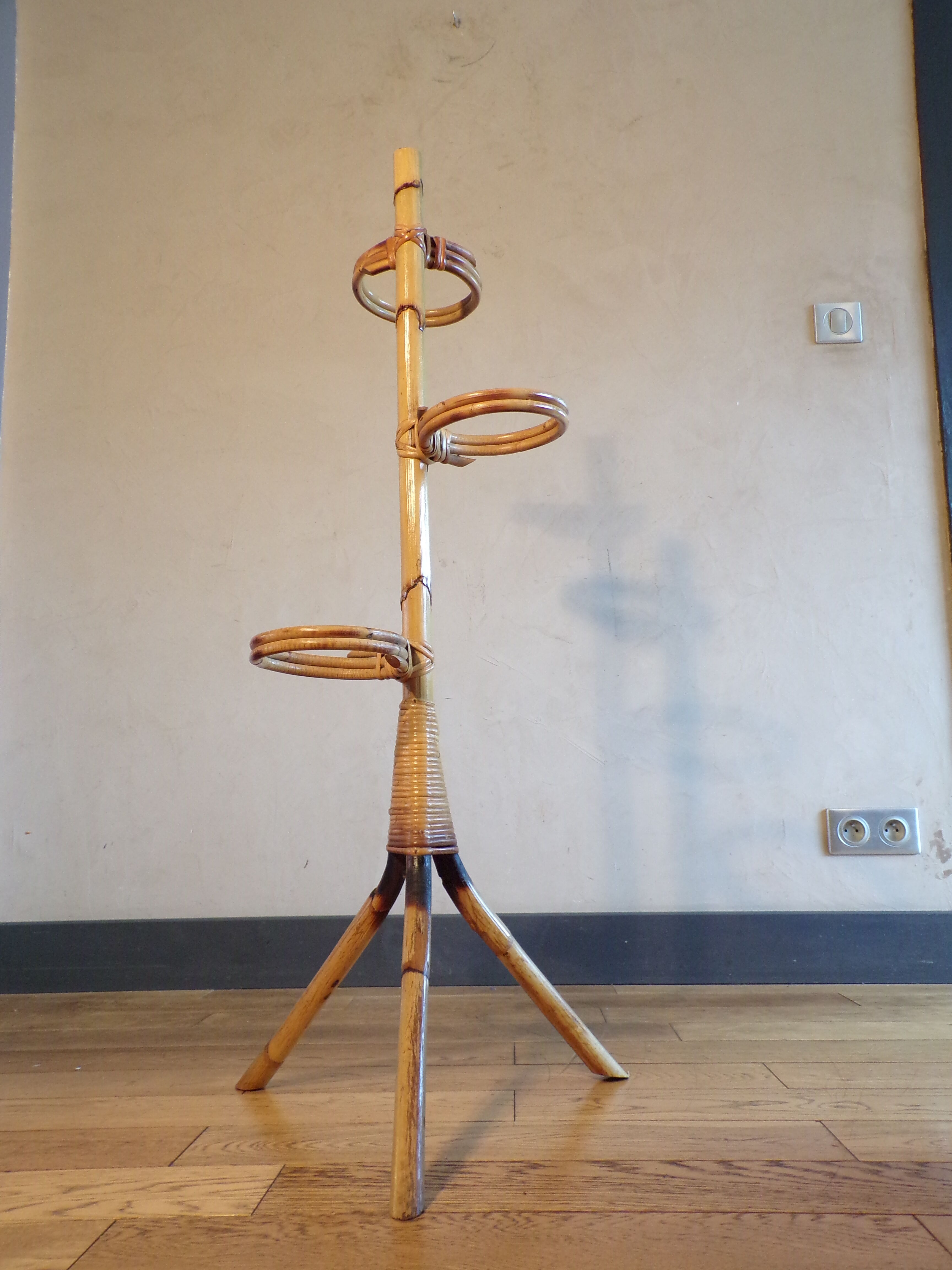 Vintage wicker plant holder