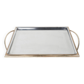 Plateau en acier inoxydable, design allemand, années 1970, fabriqué par gottinghen.