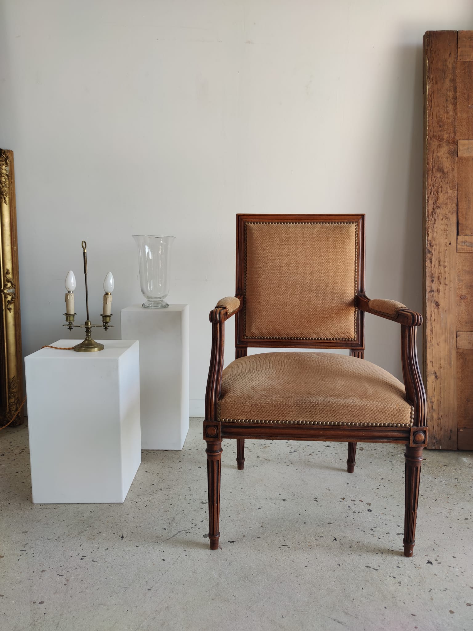 Louis XVI Jacob style armchair beige trim