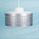 Minimalist 1970s aluminium suspension, mid-century light fixture.