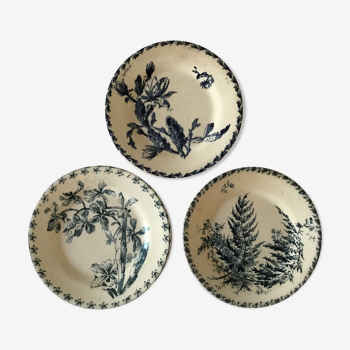 3 plates of Gien earthenware