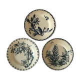 3 plates of Gien earthenware