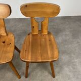 Chaises brutalistes pin massif style chalet