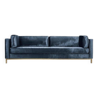 Blue velvet sofa nv gallery