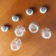 Lot of 4 Christofle crystal salerons, silver cap