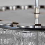 Glass and chrome chandelier