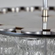 Glass and chrome chandelier