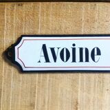 Ancient enamelplate of seed or grocery store. Furniture by trade. 1900s/1910s.