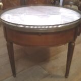 Oval hot water table in cherry and marble
