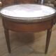 Oval hot water table in cherry and marble