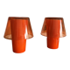 Paire de lampes de table orange Ikea Gavik design 90's
