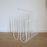 Vintage White Metal Magazine Rack