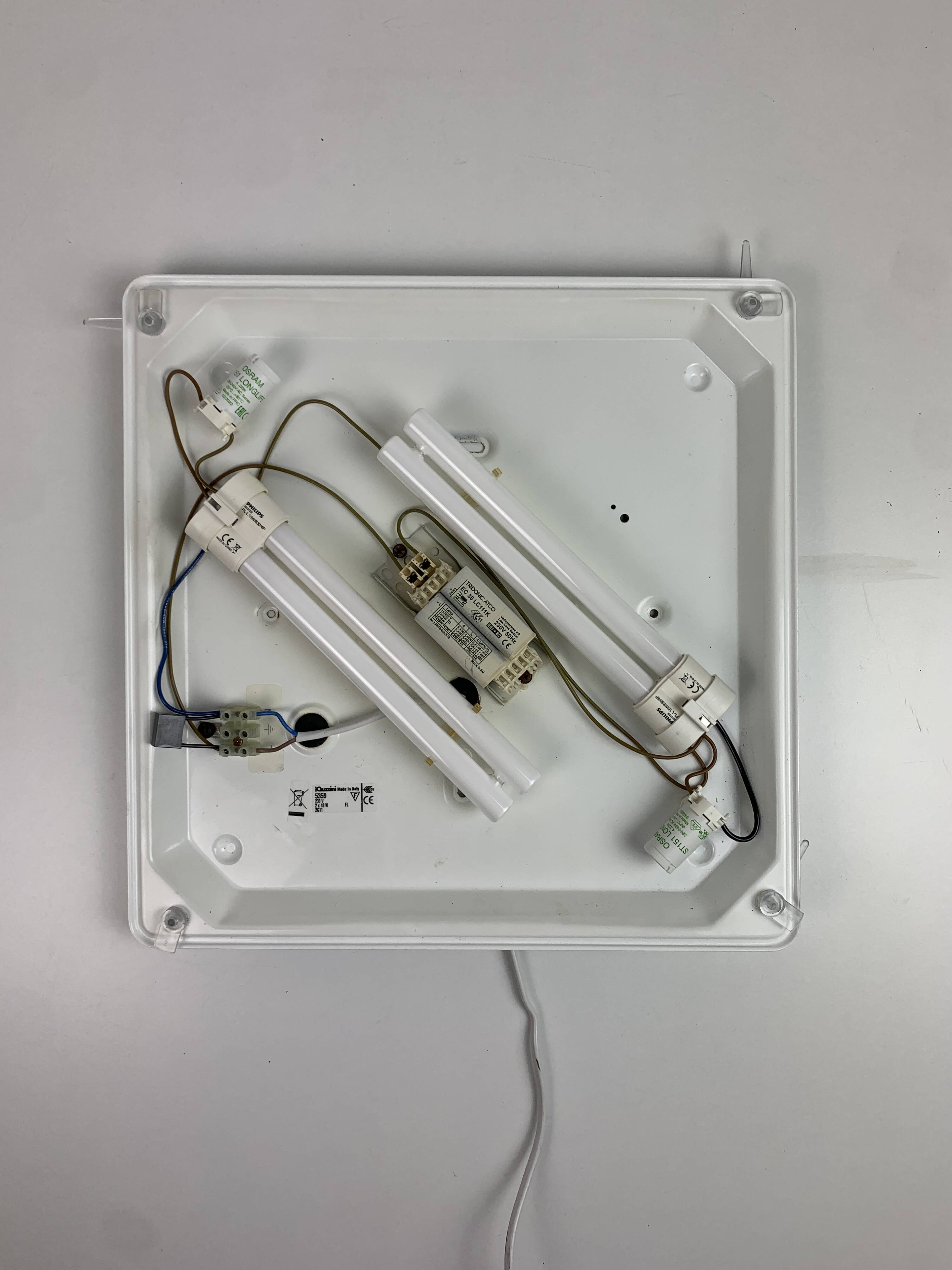 Set of 4 midcentury space age wavy wall lamp by Guzzini,model 5359