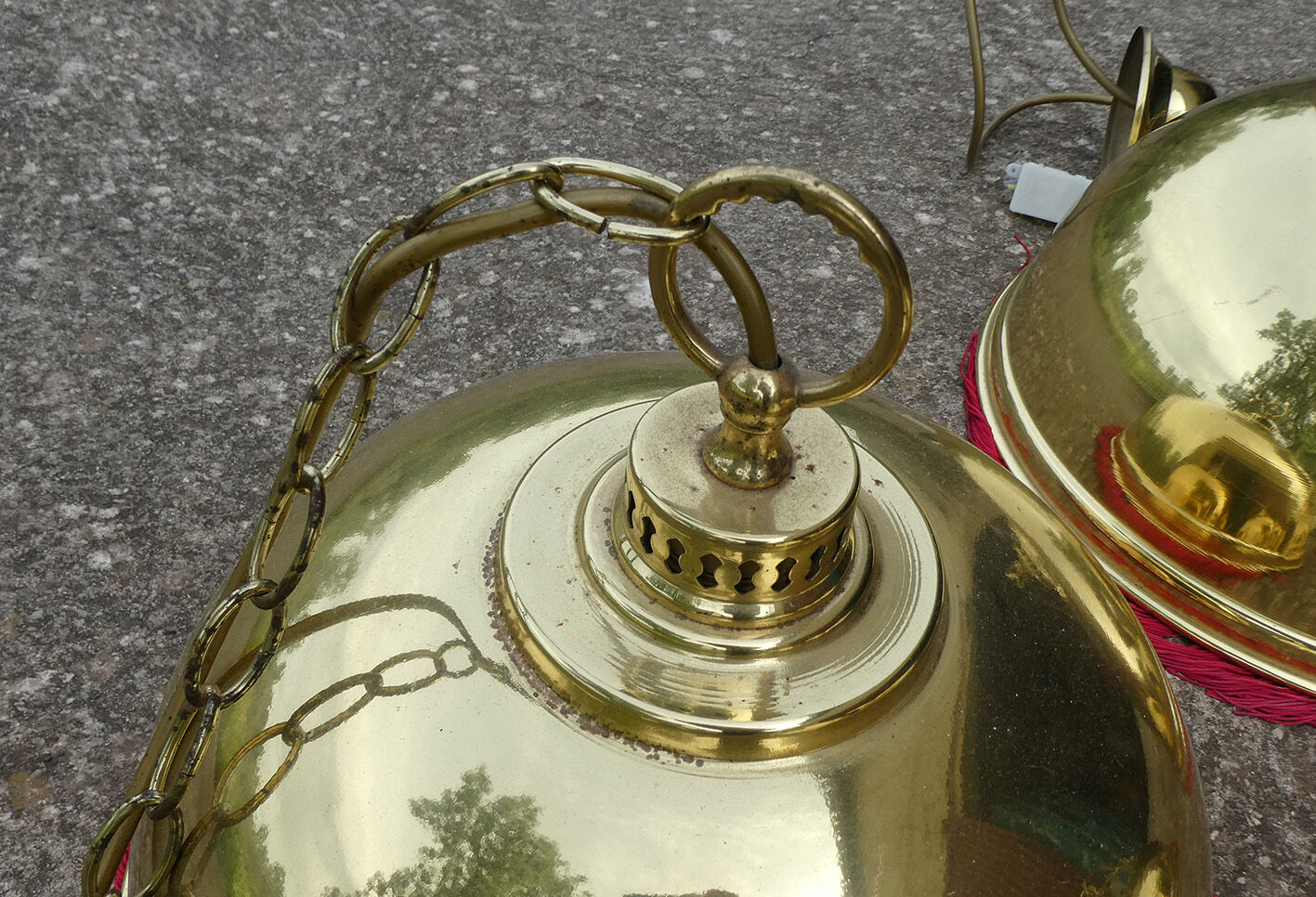 Bistro fringe pendant light, solid brass billiard table