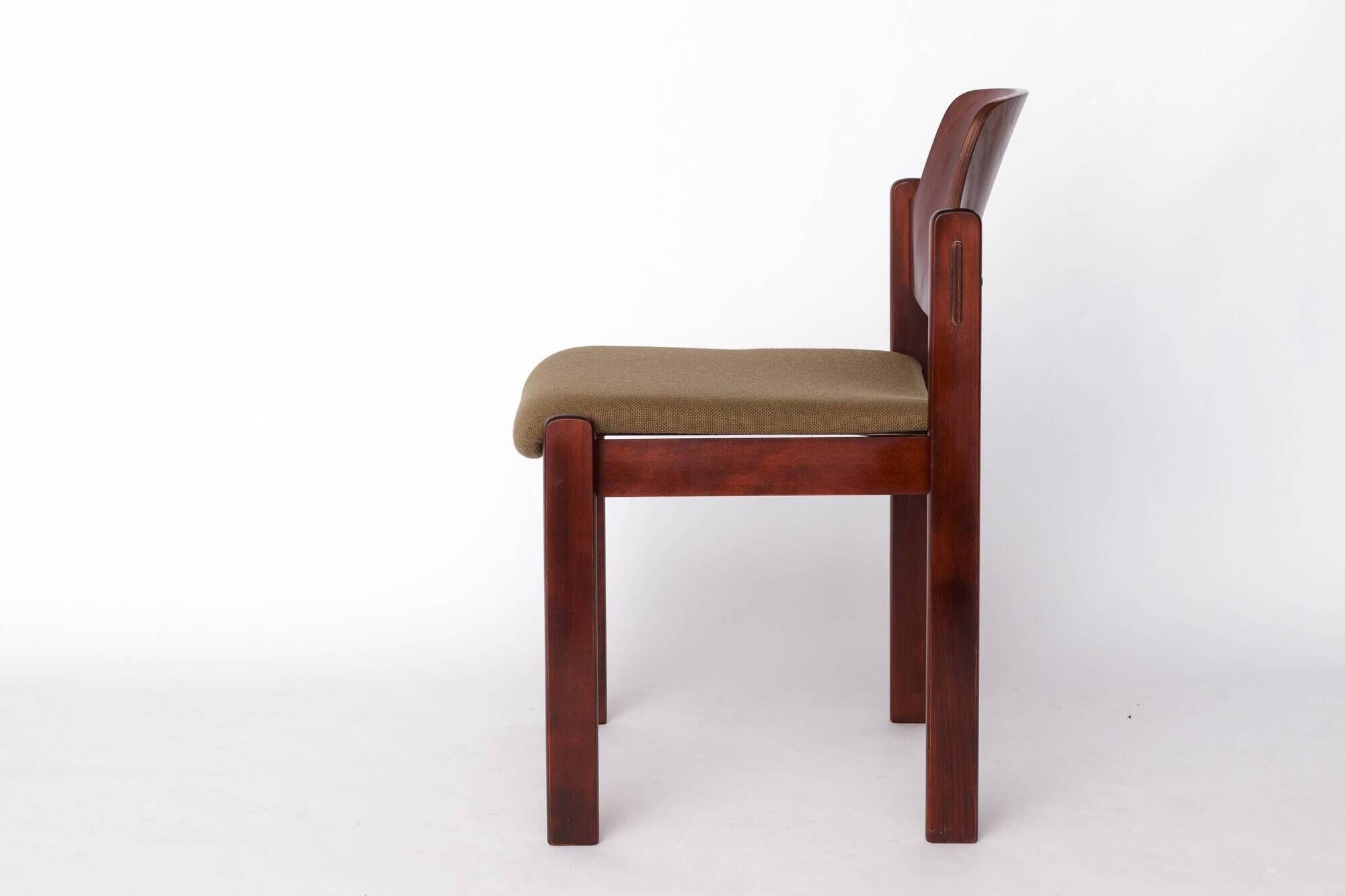 1 of 9 Vintage Lübke Stacking Chair, 1970s German Design, Dark Beech Wood