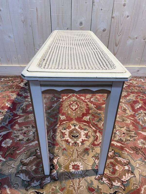 Banquette - Banc de piano peinte en cannage