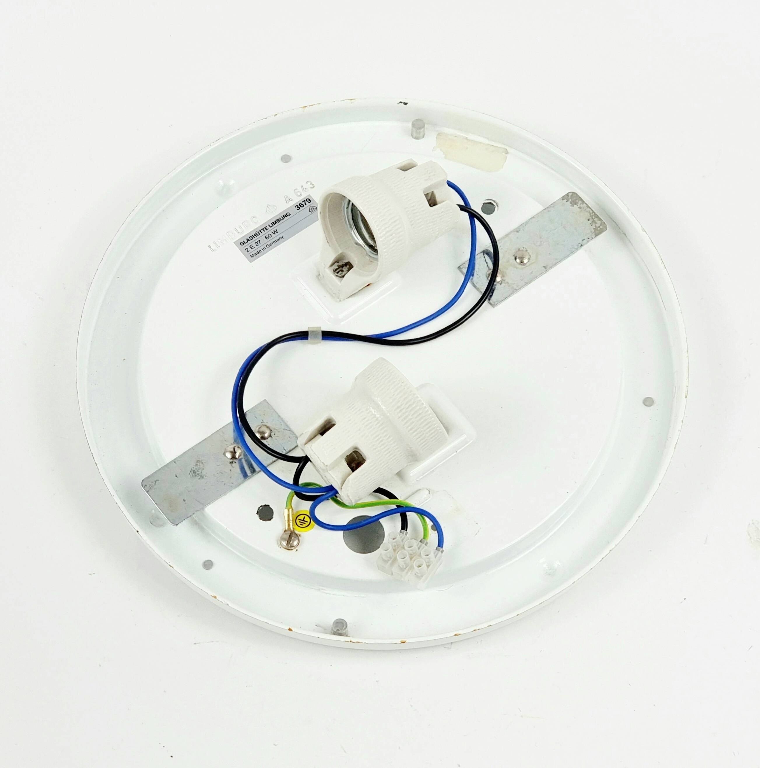 Mid-Century Glass Ceiling Light from Limburg, Germany, 1970s