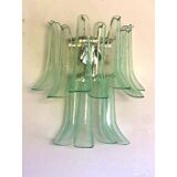 Paire d'appliques murales contemporaines "Selle" en verre de Murano de couleur vert d'eau, de style Mazzega