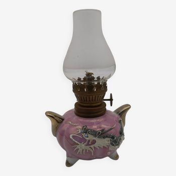 Mini oil lamp decorated with a dragon. Satsuma style.