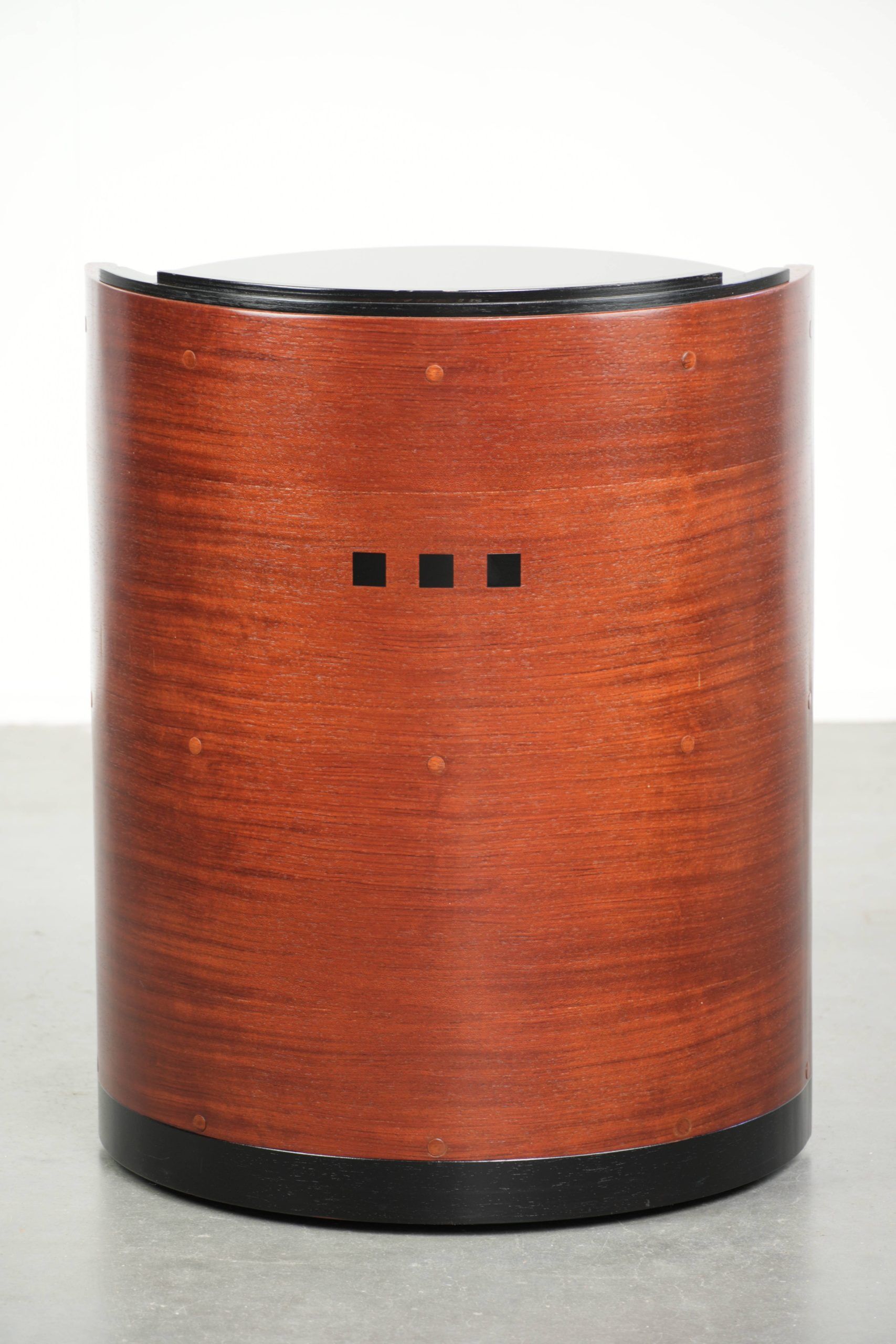 Mobile side table / bar table with black glass tops