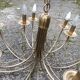 Old chandelier 12 lamps vintage brass lights