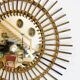 Vintage woven rattan sun mirror from the 60s