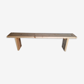 Patinated natural solid wood bench 180cm