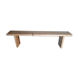 Patinated natural solid wood bench 180cm