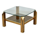 Table d'appoint table basse plaqué or 23 carats verre belgochrom seventies 60cm