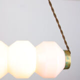 Mid-century opaline & brass pendant lamp