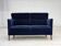 1960s, Danish 2-seater sofa. dark blue furniture velour.