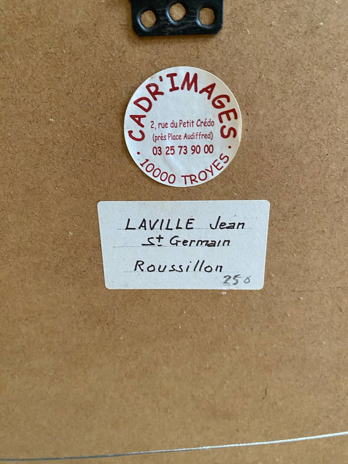 Old painting jean laville st germain roussillon + wooden frame