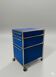 USM Haller M63 blue matte cabinet – 3 drawers on wheels – Swiss design