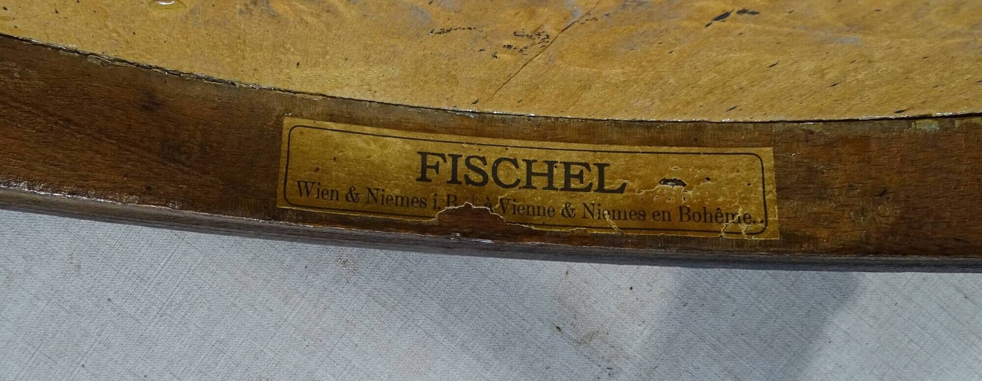 Office Armchair No. 6 E ZP by Fischel, 1910, Bistro type, wooden seat