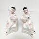 Pair of earthenware bookends Pierrot made in Holland 1970